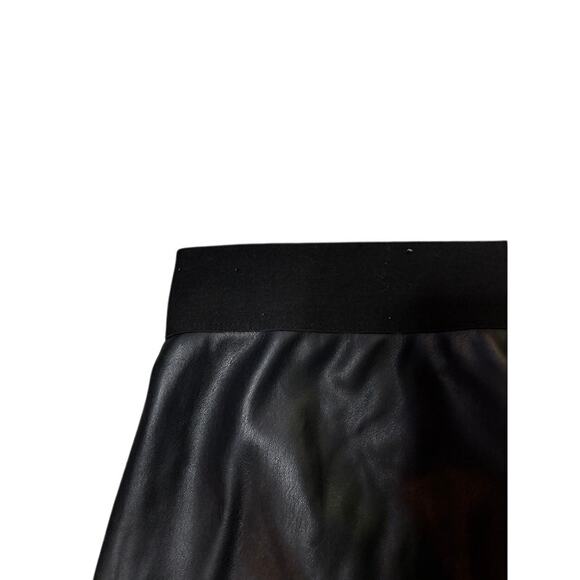 DKNY Women's Faux Leather Vegan High Rise Side Zip Stretch Trouser Pants sz L - Picture 6 of 8